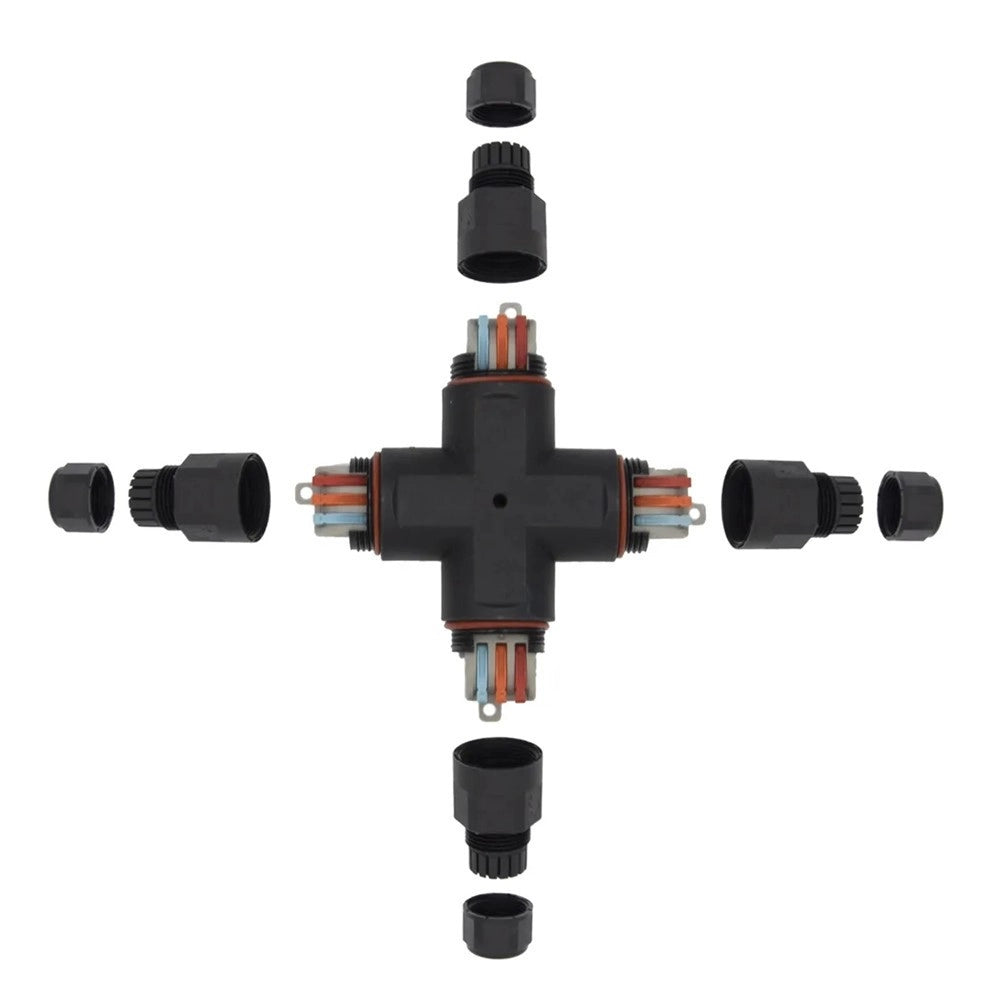 Trade Shop - Connettore Di Giunzione Stagna Giunto Cavi Forma Di X Impermeabile Ip68 16a Cn-x -