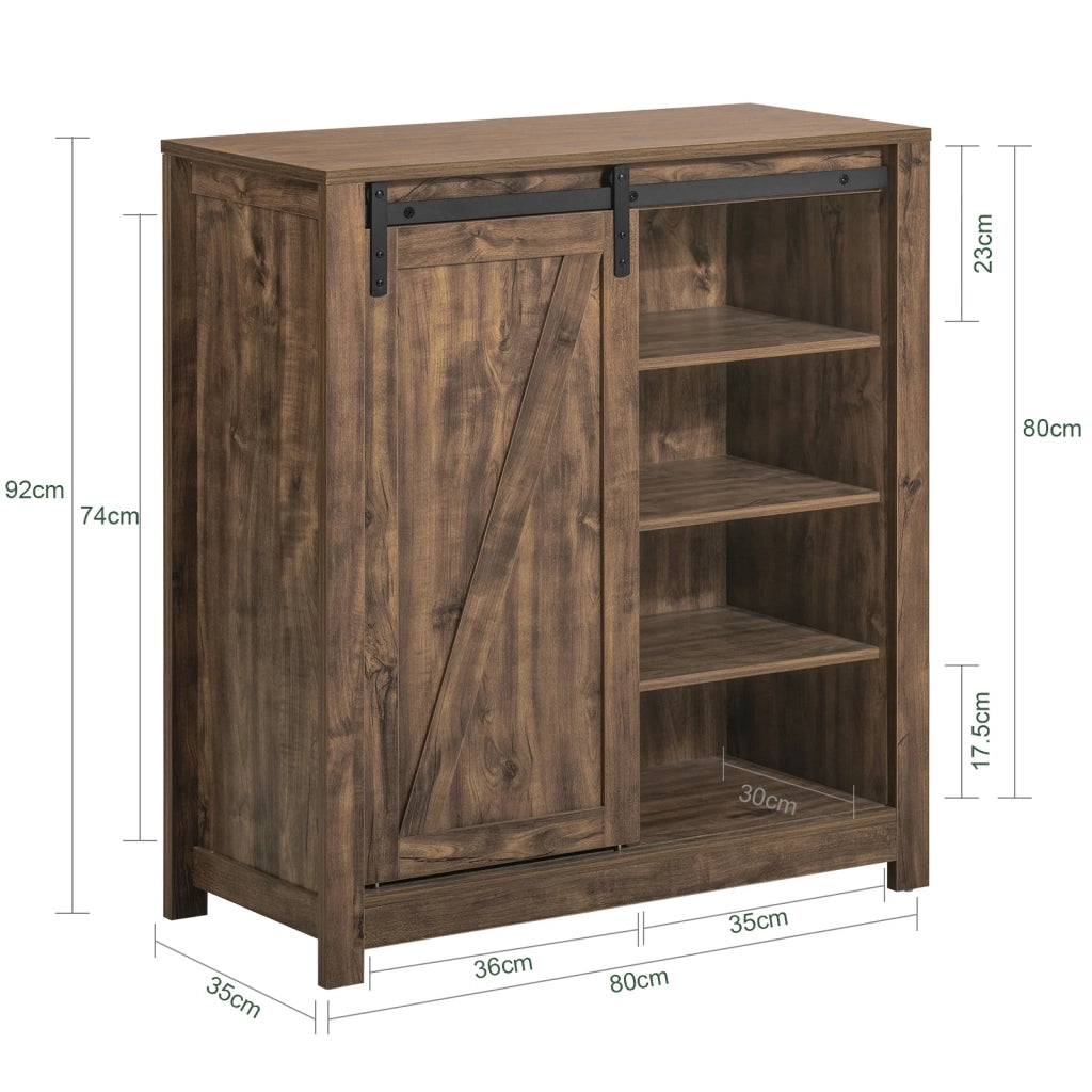Credenza con anta scorrevole, Scarpiera con porta fienile, Mobile da ingresso, Armadio multifunzionale, FSB59-N