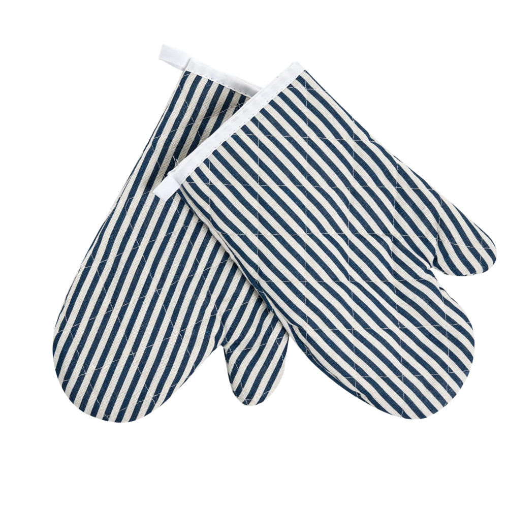 Set da cucina Grembiule Guanti da forno Panni da cucina blu tessili da cucina