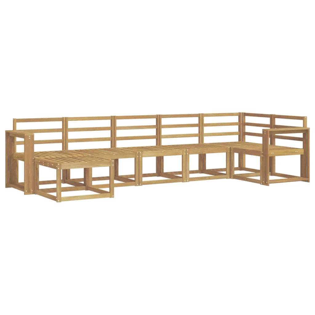Set di divani da esterno 7 pcs Bianco Legno di Acacia Massello 3387948