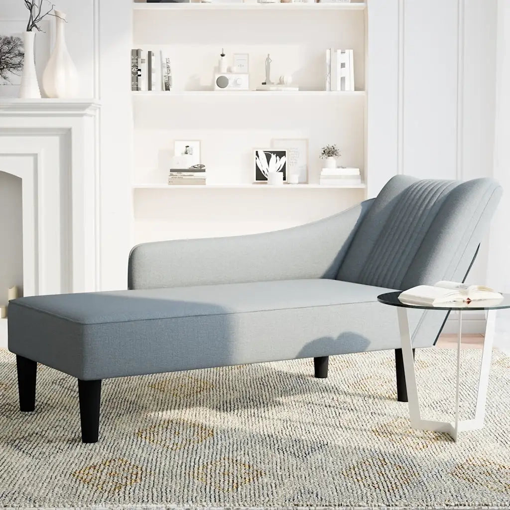 Sdraio con Bracciolo Destro in Tessuto Grigio Chiaro CFW4361441
