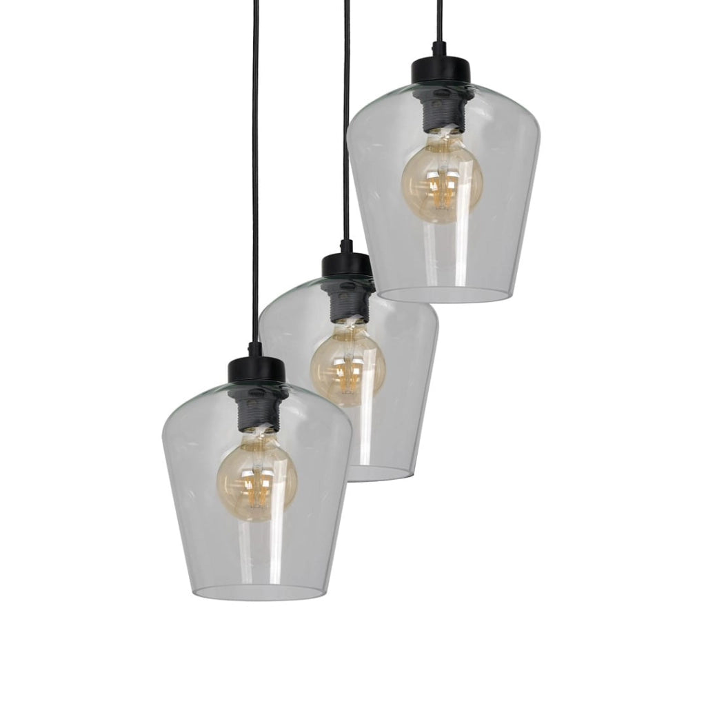 Lampadario sospeso Santiago Milagro 3xE27 60W nero