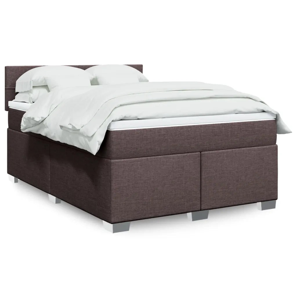 vidaXL Giroletto a Molle con Materasso Marrone Scuro 140x200cm Tessuto