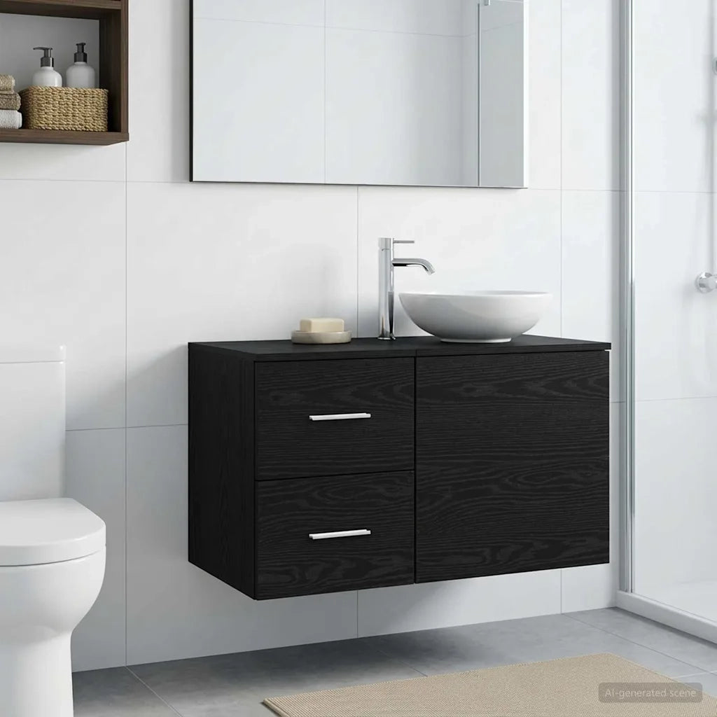 Armadio Bagno In-between Rovere Nero 30 x 44,5 x 50 cm 890375