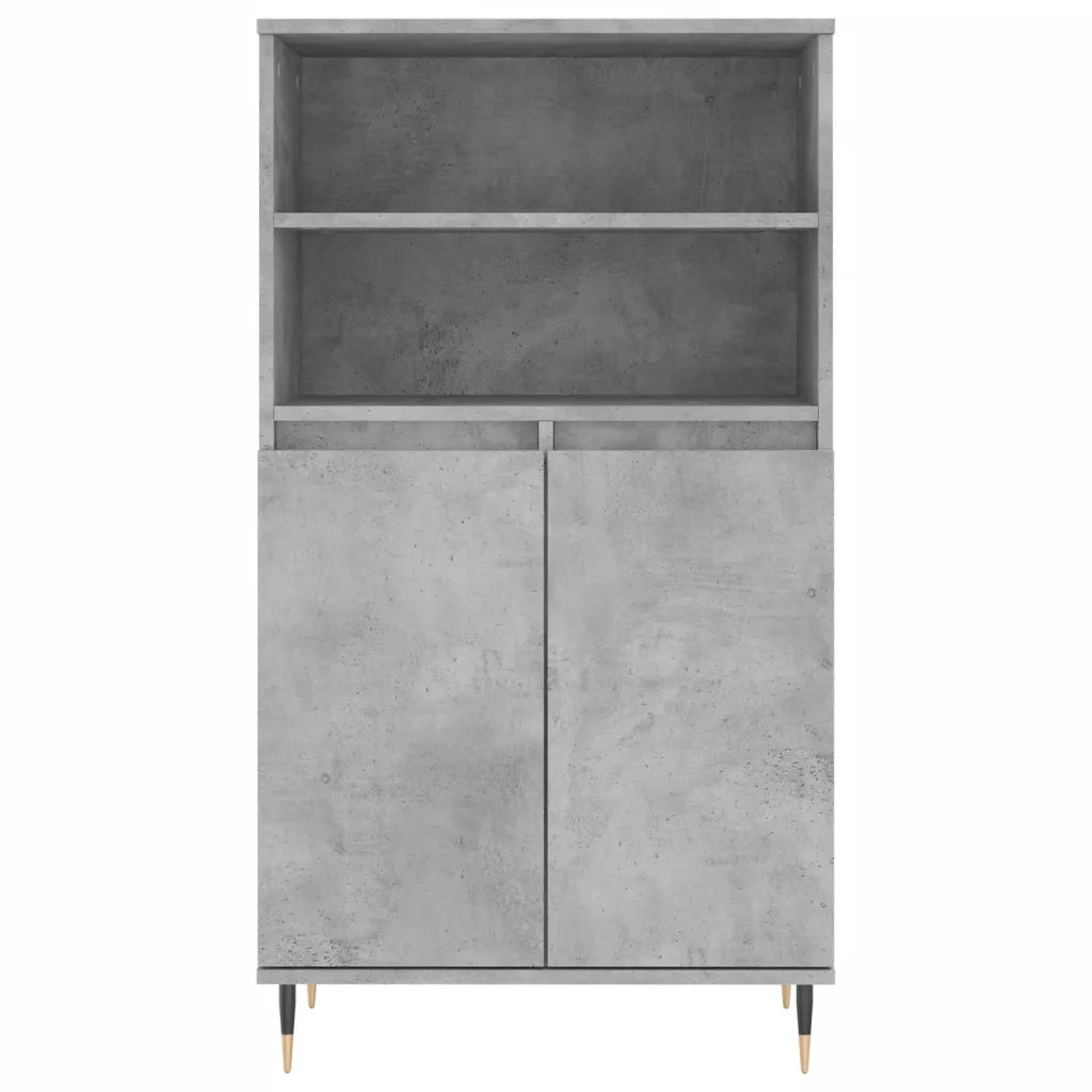 Credenza | Madia | Buffet da pranzo | Armadio da pranzo Grigio Cemento 60x36x110 cm in Legno Multistrato