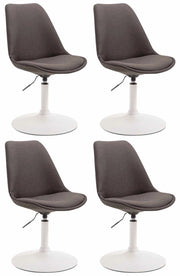 Set di 4 sedie da pranzo in tessuto Maverick grigio scuro,bianco