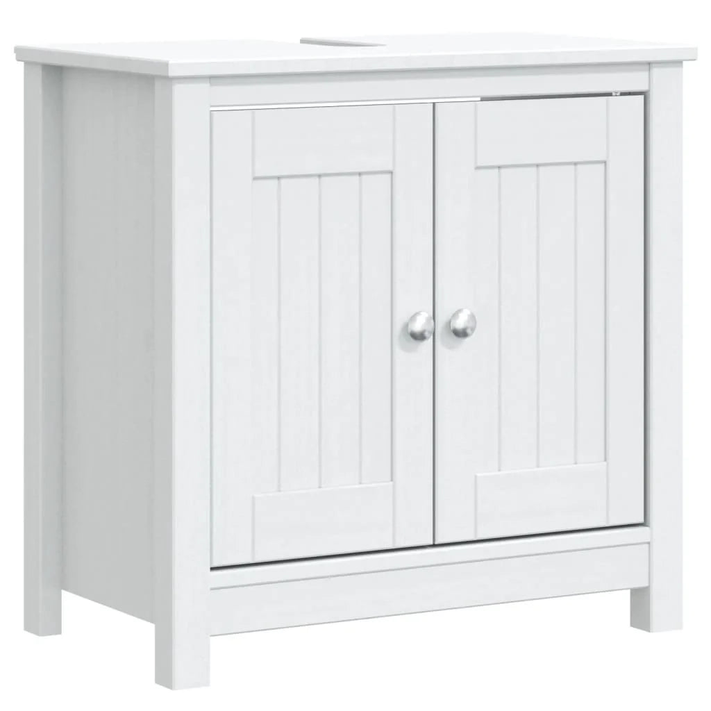 Set di mobili da bagno pratici 60 x 34 x 59 cm finitura moderna ampio spazio contenitivo legno di pino bianco 02_0055519
