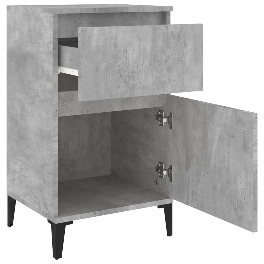 Comodini 2 pz-Set di 2 Tavolino da notte Grigio Cemento 40x35x70 cm 549305