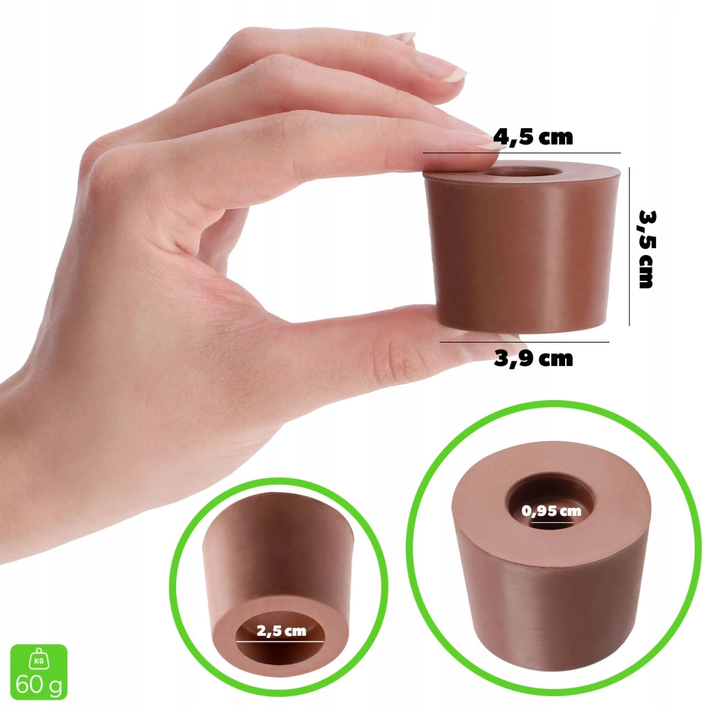 Damigiana KADAX da 20 litri per vino con cestello e tubo di sughero, set da 3 pezzi.
