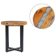 Tavolino da salotto | Tavolino da caff¨¨ | Tavolino da Soggiorno 40x45 cm Legno Massello Teak e Poliresina