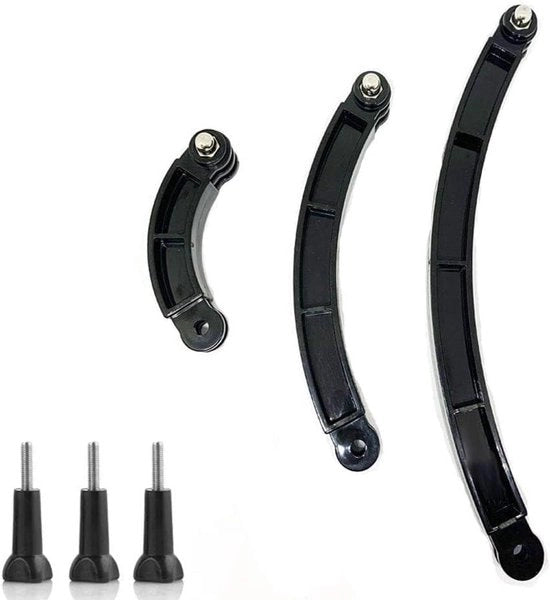 Verlengarm cirkelboog 3-in-1, 7,5/13,5/19,5 cm, helmhouder compatibile con GoPro Hero, GeekPro, 4K, EK7000, SJCAM