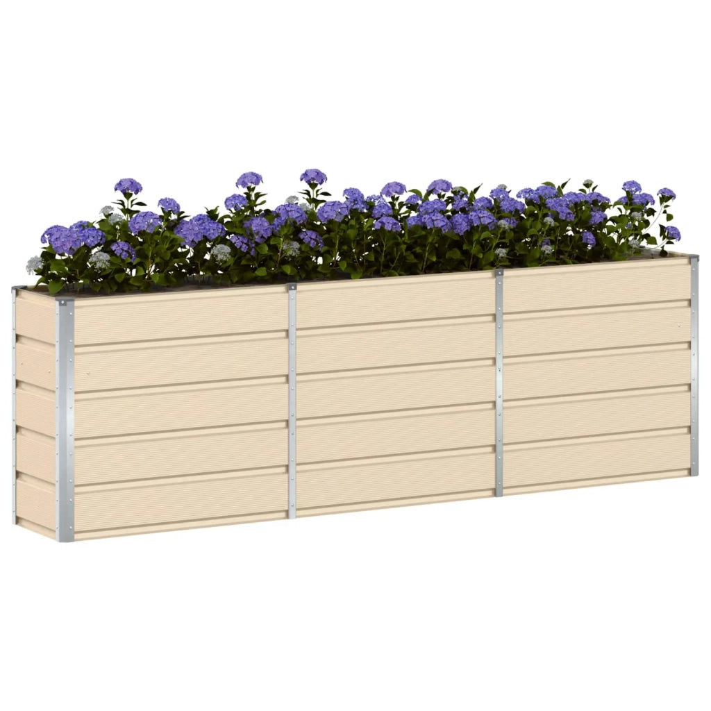 Fioriera | Cassetta per fiori | Vaso Avorio 240 x 40 x 75 cm Acciaio