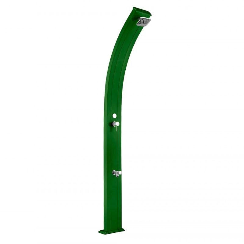 Doccia Solare Spring In Alluminio 30 Litri Con Lavapiedi Colore Verde Scuro Cv-A120/6016