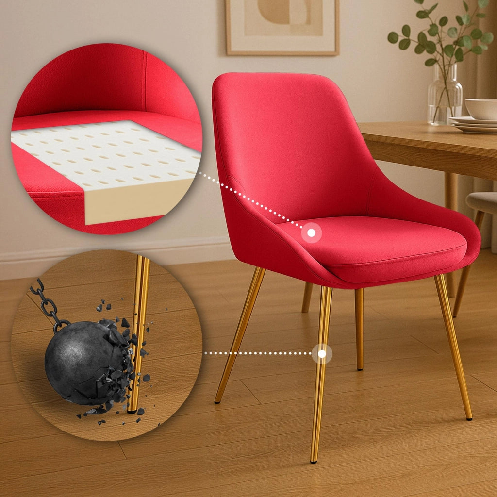 Set di 2 sedie da pranzo Elmira velluto oro 7