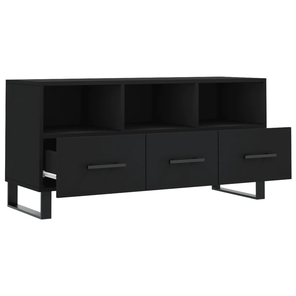 Mobile Porta TV-Mobile per TV-Credenza TV Nero 102x36x50 cm in Legno Multistrato 238796