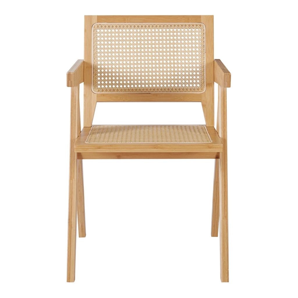 Sedia da pranzo in bambù e rattan 79 x 50 x 50 cm naturale 03_0009198