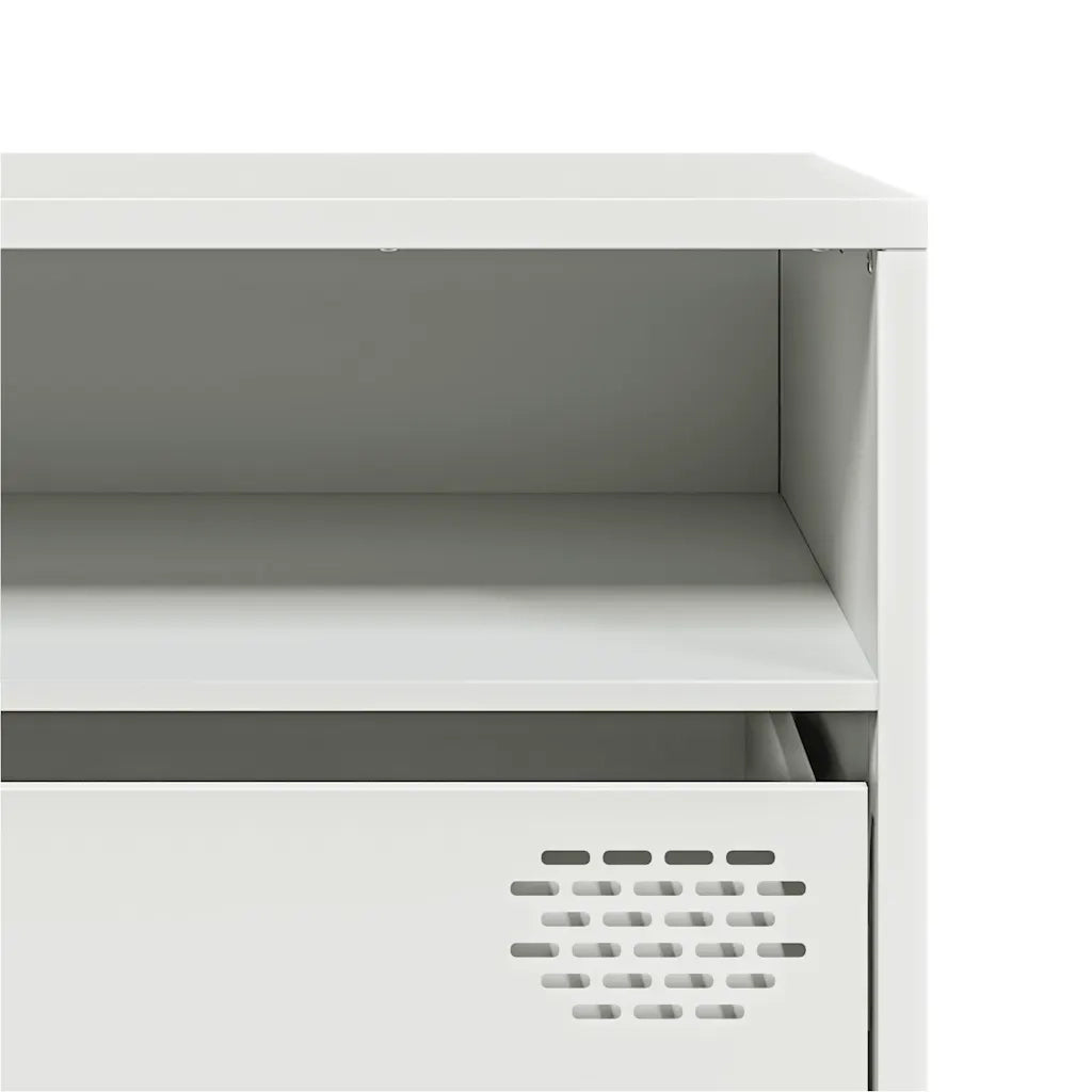 Mobile TV Bianco 202x39x43,5 cm in Acciaio Laminato a Freddo 851351