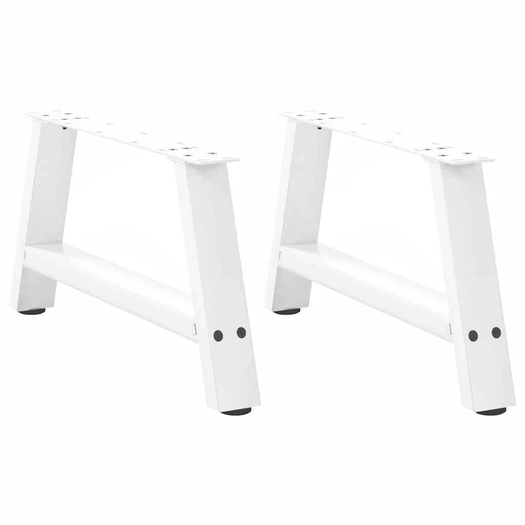 Set di 2 gambe per tavolino da caffè a forma di A con piedini regolabili 70 x 31 cm acciaio bianco 02_0057105
