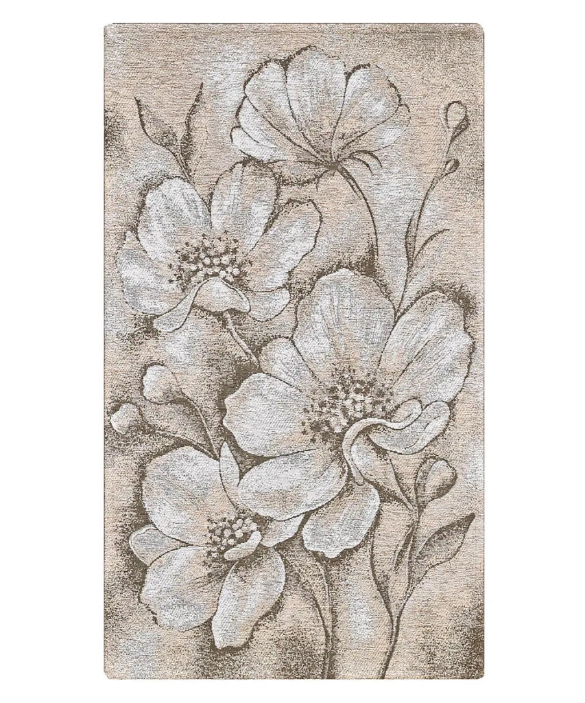 Tappeto Arredo ASTURIA BEIGE TORTORA salotto soggiorno camera, disegno floreale moderno grandi fiori, multiuso lavabile antiscivolo cm.175x240