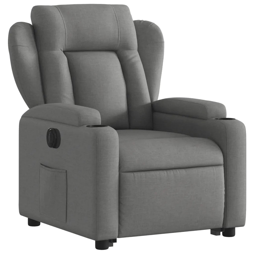 Poltrona Alzapersona Reclinabile Elettrica Grigio Scuro Tessuto 3204507