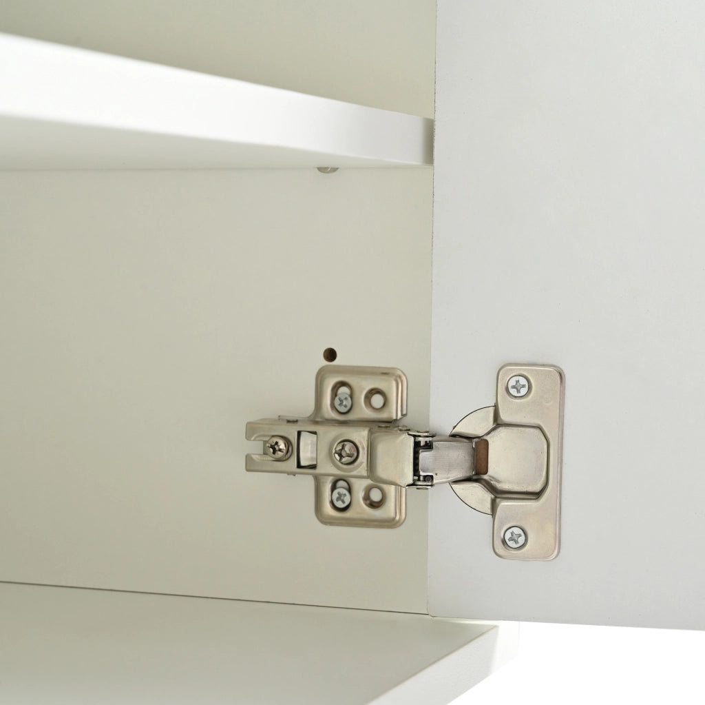 Mobile TV bianco 190x38x48 cm con gambe dorate e porte scanalate