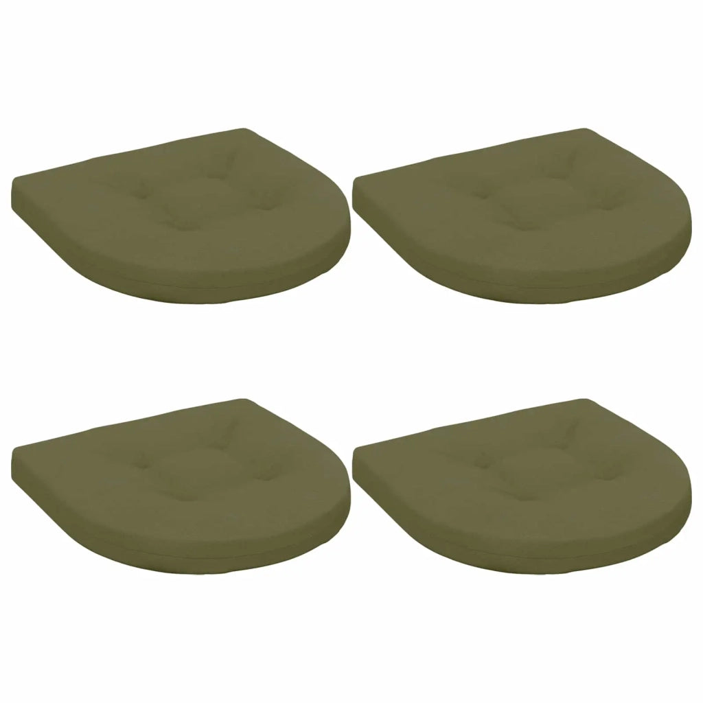 Cuscini per Sedia in 4 Pezzi 4 pz 100% Poliestere Verde Oliva 945281