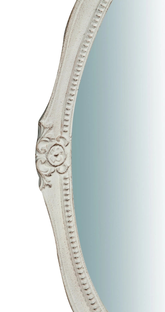 Biscottini Specchiera da parete verticale/orizzontale in legno finitura bianca anticata L43xPR3,5xH61 cm Made in Italy