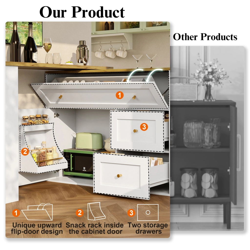 Tavolo Bar Allungabile con Vano Contenitore ¨C MINIMAL ¨C Bianco, 138-204x39x105 cm