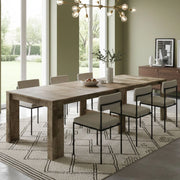 Tavolo da pranzo Anello, Made in Italy, Consolle allungabile fino a 12 posti, con portallunghe, cm 51/300x90h77 Acero