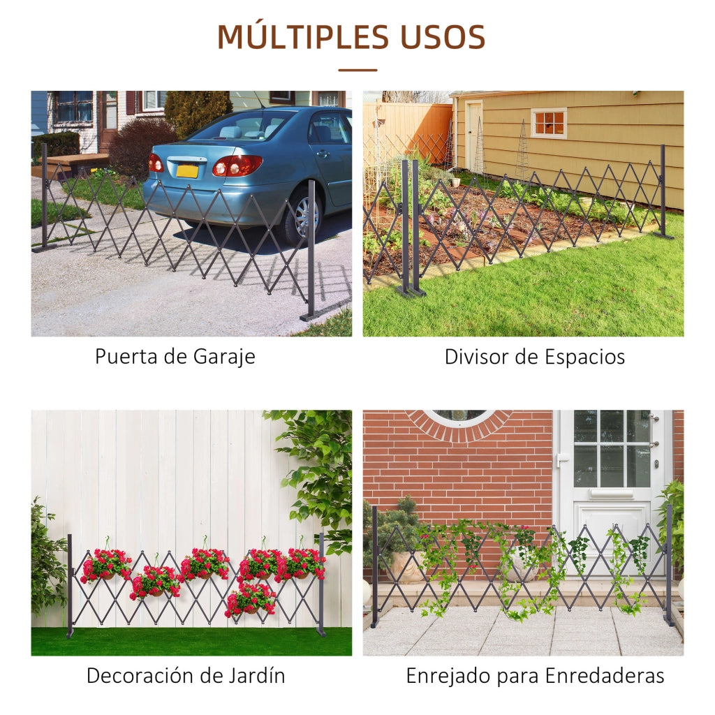 Recinzione Esterna per Giardino in Lega di Alluminio ¨C Zephmum ¨C Colore Marrone 250x31x103,5 cm