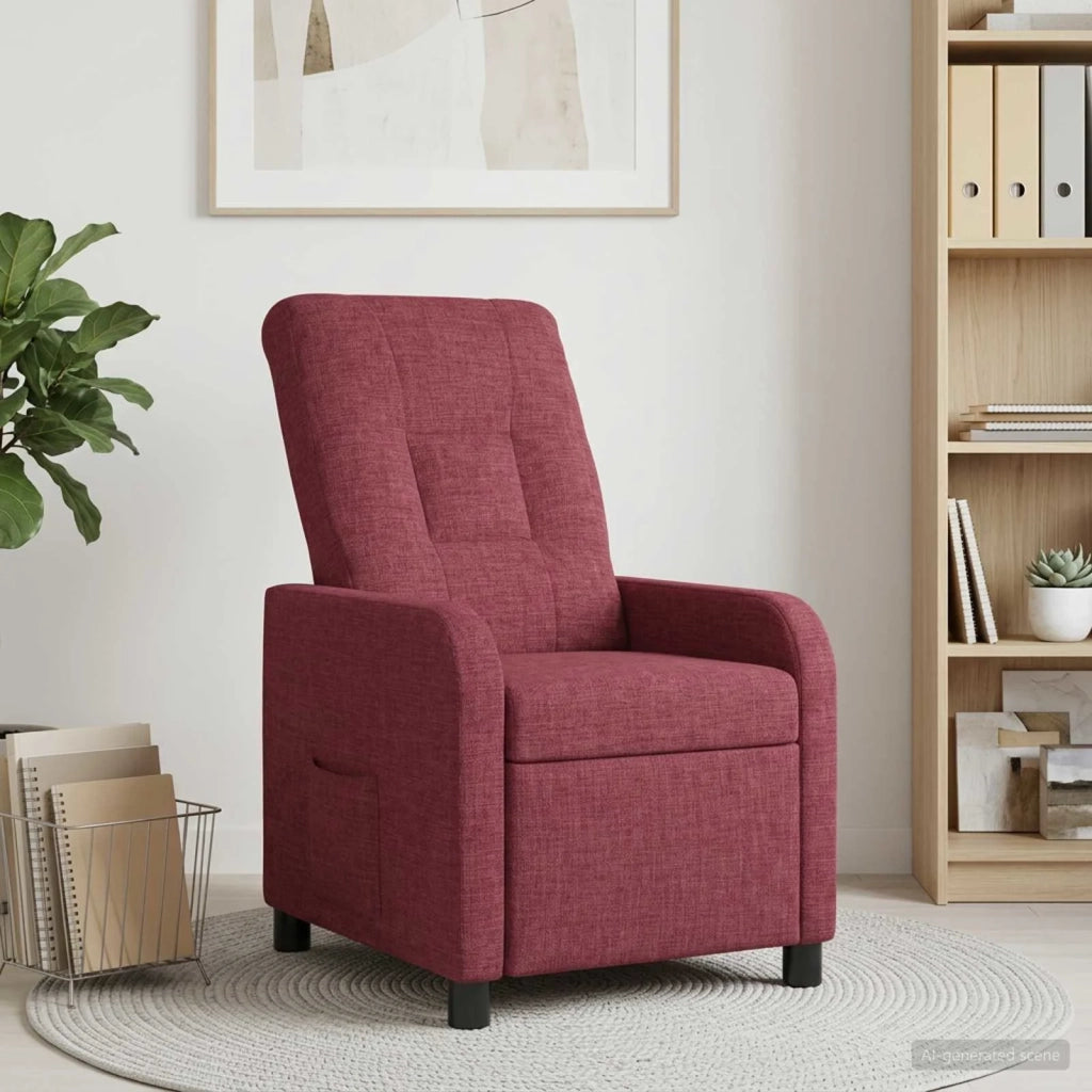 Divano Sedia-Poltrona reclinabile Rosso Vino Tessuto 463892