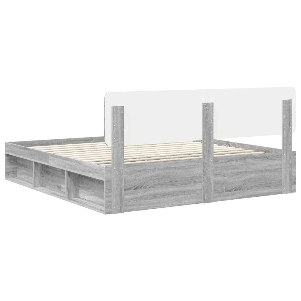 Struttura del letto Grigio Sonoma 200 x 200 cm Pino massello 3412038