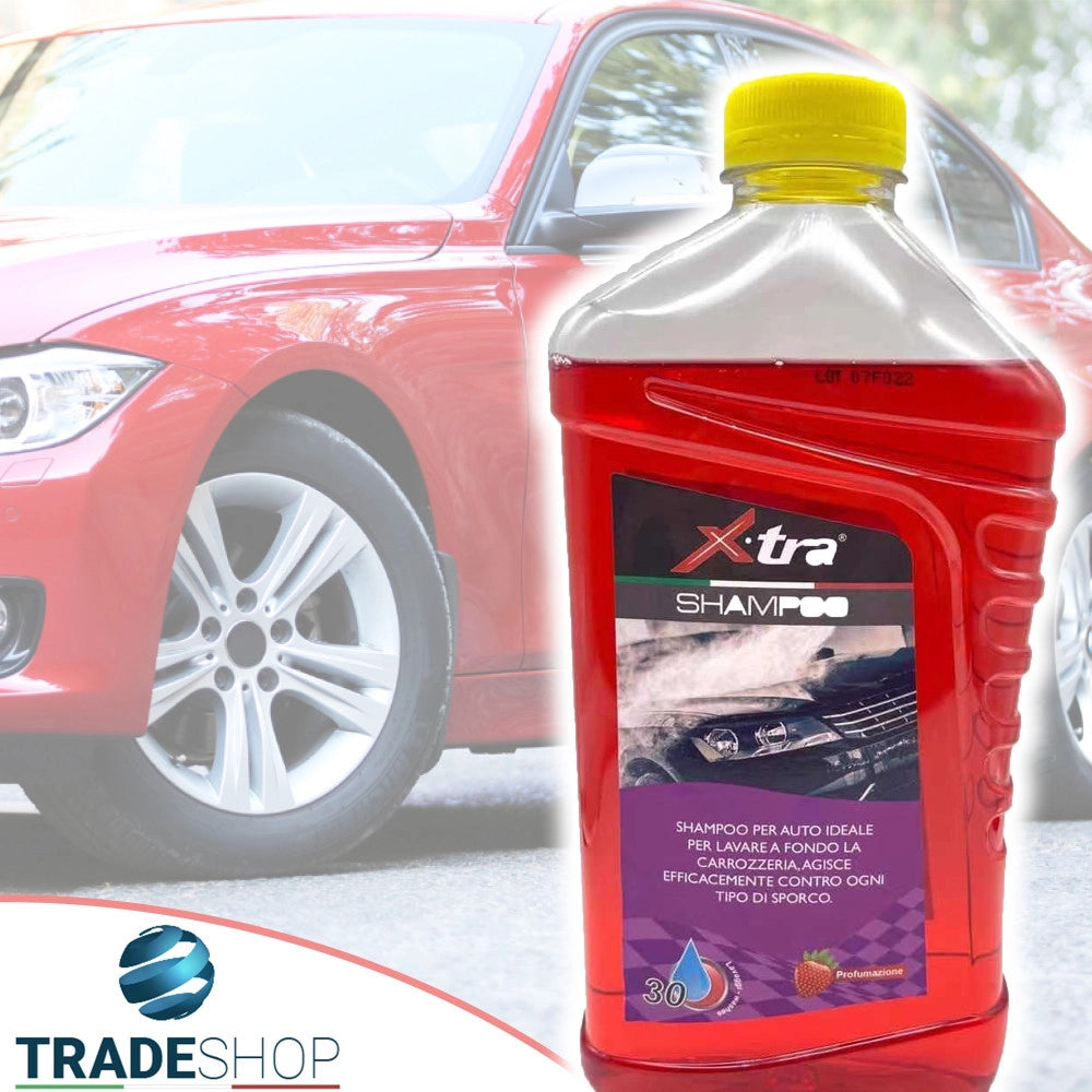 Trade Shop - Shampo Per Auto Da 1 Lt Profumato Efficace Contro Ogni Tipo Di Sporco Lavaggio -