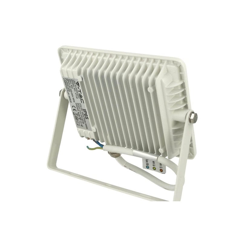 Faro Led Flood Light 30W IP65 Bianco Caldo Super Slim Carcassa Bianca Chip Samsung Garanzia 5 Anni SKU-403