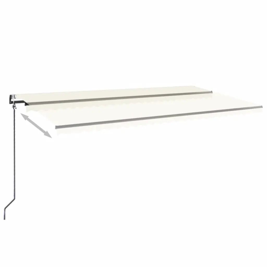 Tenda Automatica con Sensore Vento e LED 600x350 cm Crema 3069252