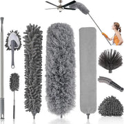 Kit di asciugamani tessili telescopici - Spazzola multifunzionale a microfibra a forma di angolo per una pulizia efficiente