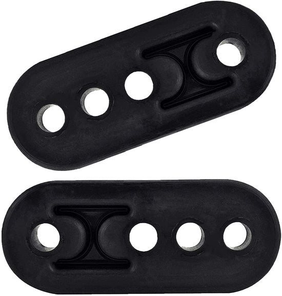 Supporto di scarico universale - Montante in gomma - Dampened - 11mm - 4 fori - Nero - Supporto in gomma universale