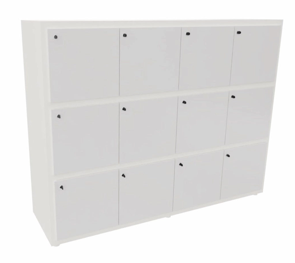 Casellario per ufficio con 12 vani in melaminico cm. 203,5x55x156,4h