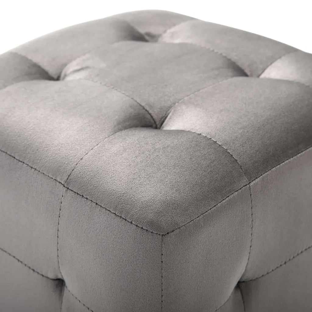 Comodini 2 pz Grigio 30x30x30 cm in Tessuto Vellutato 249017