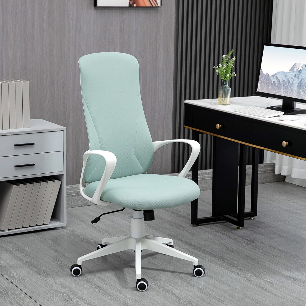 Sedia da Ufficio Girevole con Schienale Alto e Braccioli ¨C Zephmum ¨C Verde 62x56x110-119,5cm