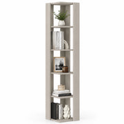 Libreria Angolare 34x34x161 cm Scaffale Salvaspazio 5 Ripiani in Legno Sabbia
