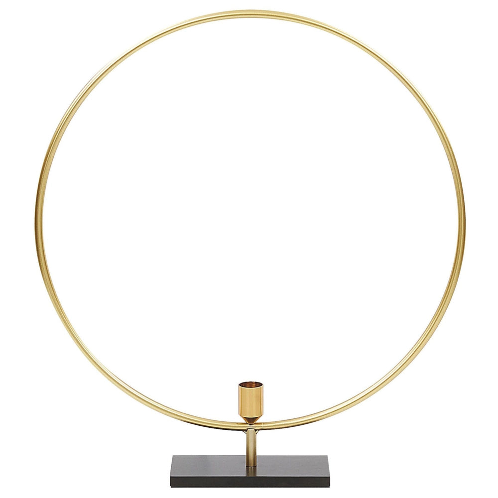 Portacandele Metallo Dorato 45 cm Candeliere decorazione Cerchio Glam