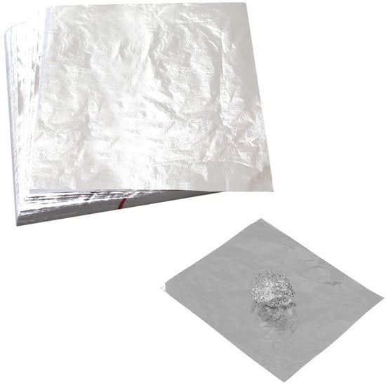 Bladzilver 200 Stuks - 14 x 14 cm - Imitazione Argento - Alluminio - Manufatti - Decorazione - Non Commestibile - Verniciatura