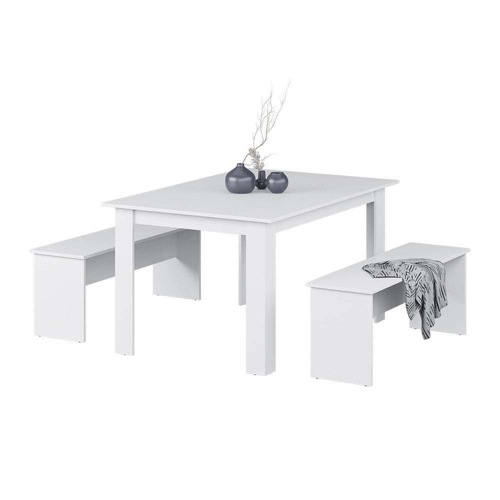 Vicco Set di tavoli da pranzo Bianco 137.6 x 92.8 cm con 2 panche
