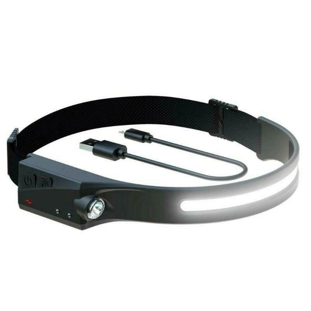 Trade Shop - Torcia Lampada Frontale Ricaricabile A Led Cob 350lm Con Sensore Di Movimento -