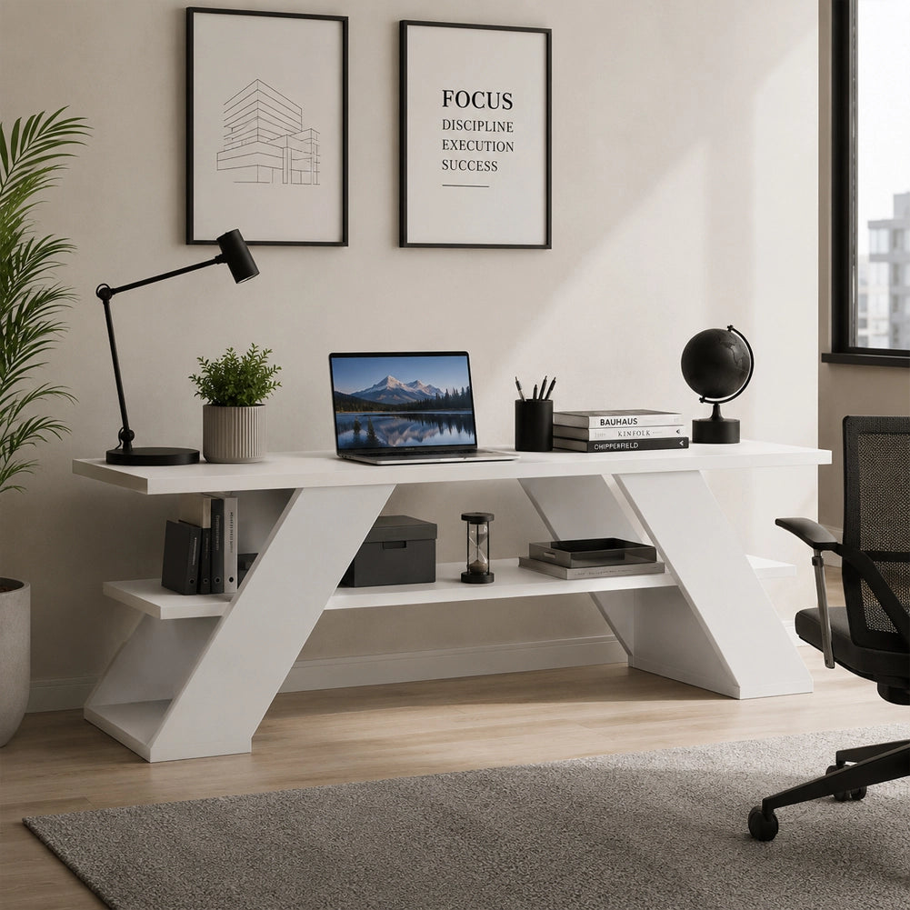 Mobile Porta Tv Moderno per Soggiorno Bianco in Legno Resistente 120x33.5x40cm