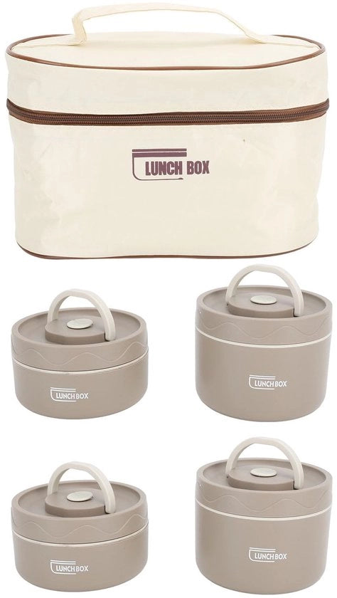 Lunchbox Geïsoleerd 304 Acciaio Inossidabile - Contenitore Termico Portatile - Scatola Multifunzionale per Pranzo - 2/3/4 Scatole - Eccellente Conservazione della Temperatura - Contenitore Termico