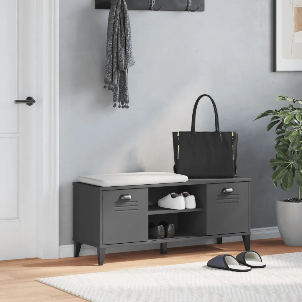 Panca Portascarpe-Sgabello-Panca Scarpiera VIKEN Antracite 106x35x45cm Legno Multistrato
