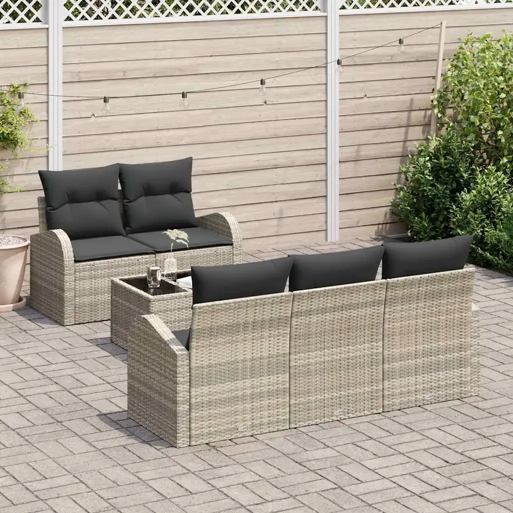 Set Divano da Giardino Grigio chiaro 55 x 55 x 37 cm polyrattan