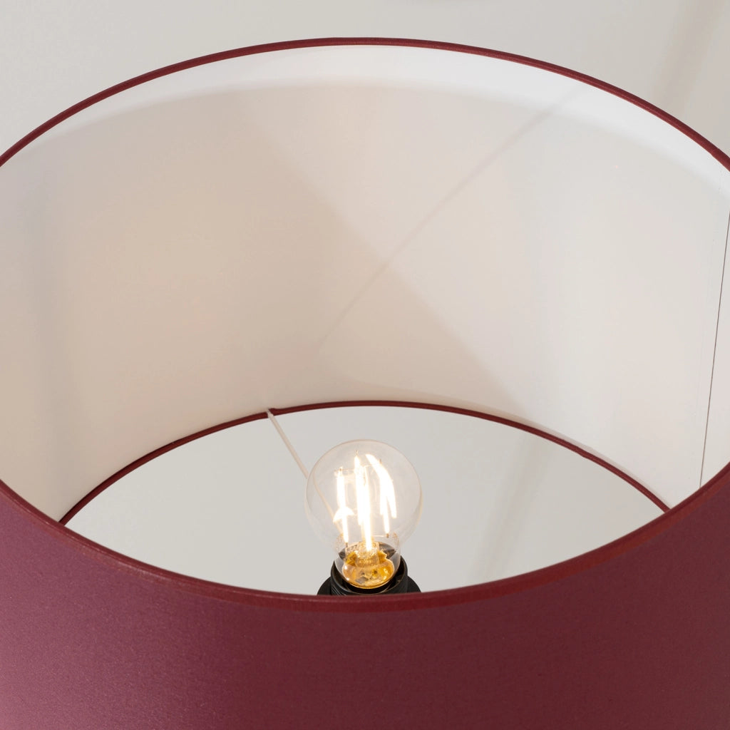 Lampada da terra treppiede legno borgogna E27 SKUMRA